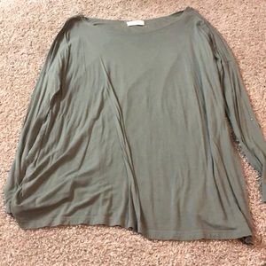 Olive green long sleeve Piko top